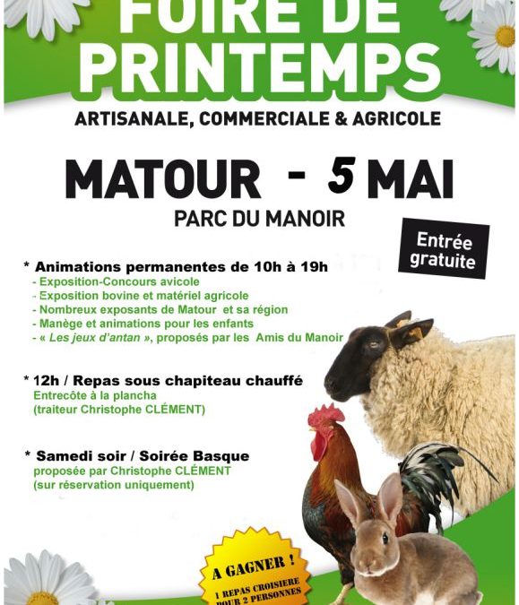 L&rsquo;Association Manoj à la Foire de printemps de Matour (5 mai 2019) !