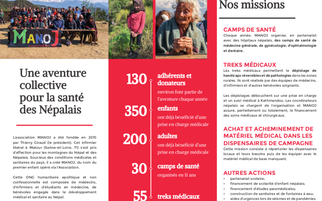 Mise à jour dépliant Association Manoj